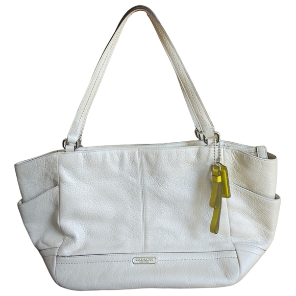 Coach shoulder bag. Shimmer pearl cream color. So pretty....